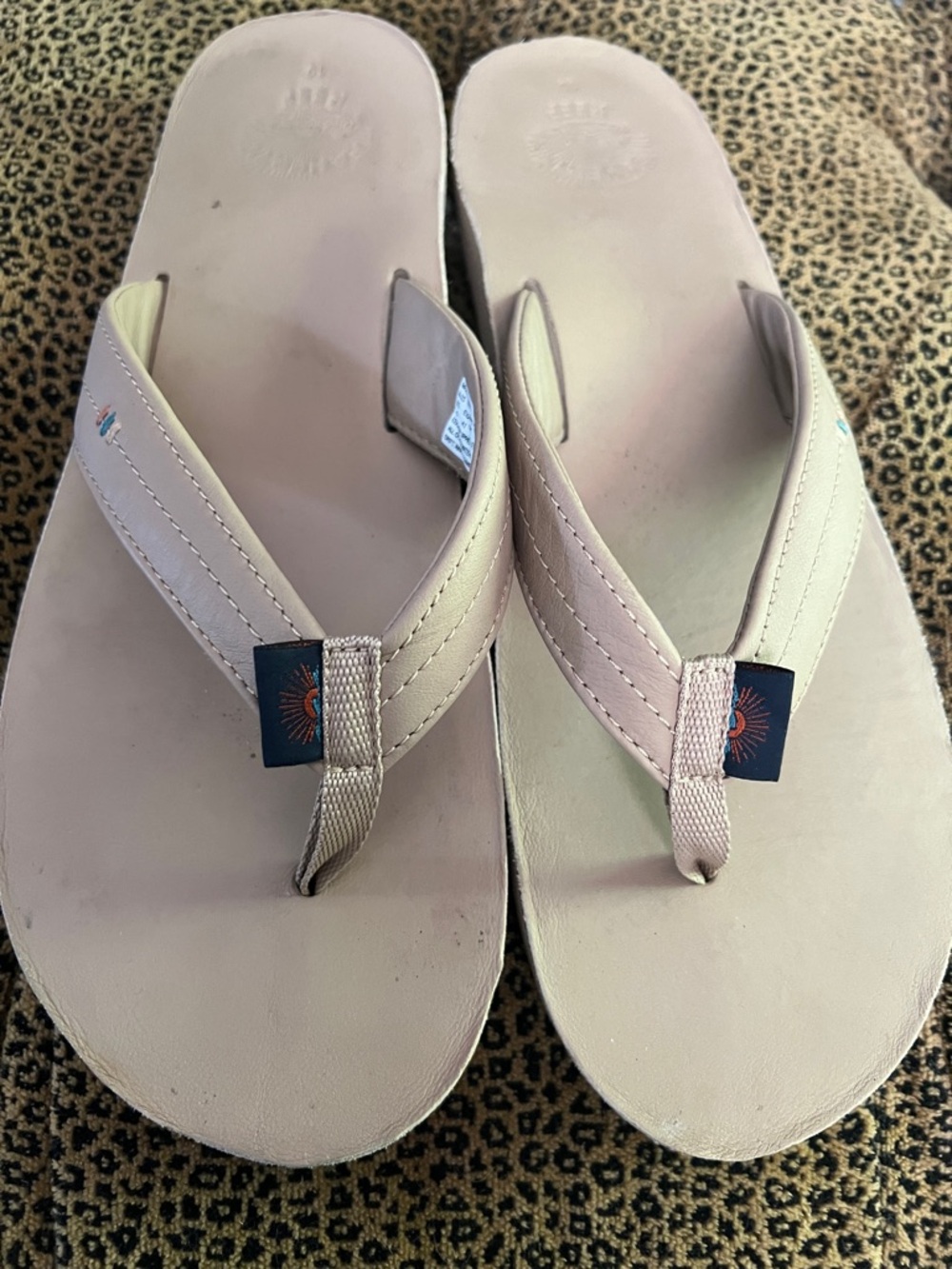 Faherty x Reef Drift Away  Leather Flip Flop Sandals